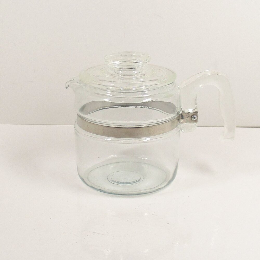 VTG PYREX Flameware 7754 B Glass Percolator 4 Cup Coffee Pot (Pot & Lid Only)